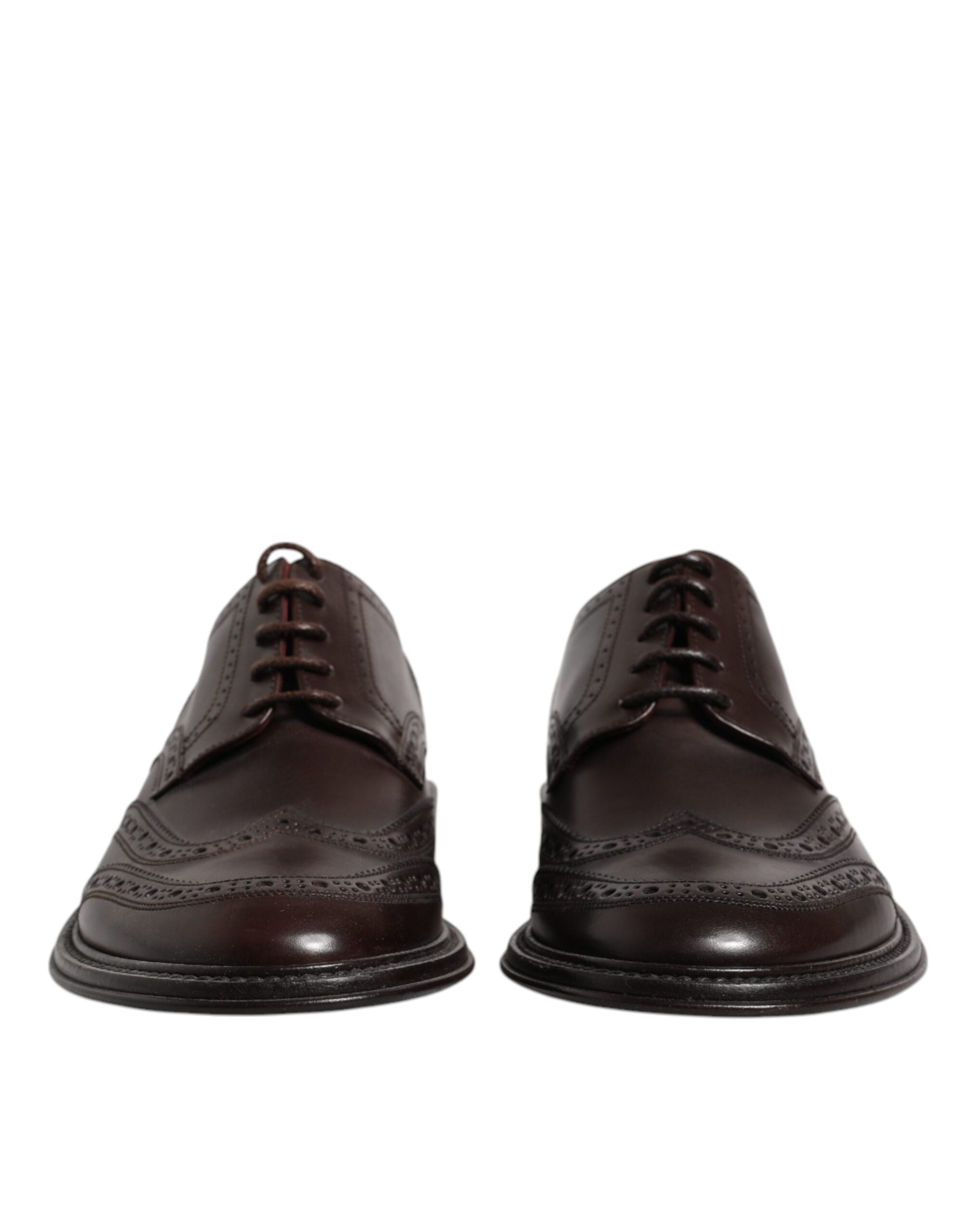 Dolce & Gabbana Dolce & Gabbana Brown Leather Derby Wingtip Lace Up Formal Dress Men's Shoes