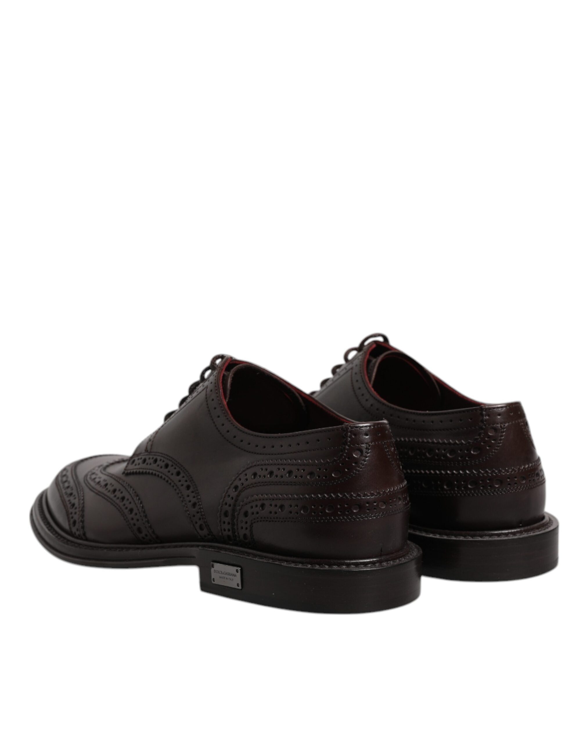 Dolce & Gabbana Dolce & Gabbana Brown Leather Derby Wingtip Lace Up Formal Dress Men's Shoes