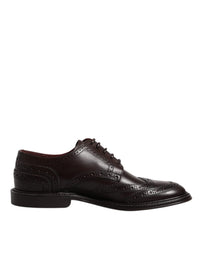 Dolce & Gabbana Dolce & Gabbana Brown Leather Derby Wingtip Lace Up Formal Dress Men's Shoes