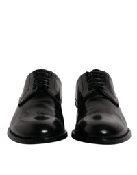 Dolce & Gabbana Dolce & Gabbana Black Calfskin Leather Derby Lace Up Formal Dress Men's Shoes