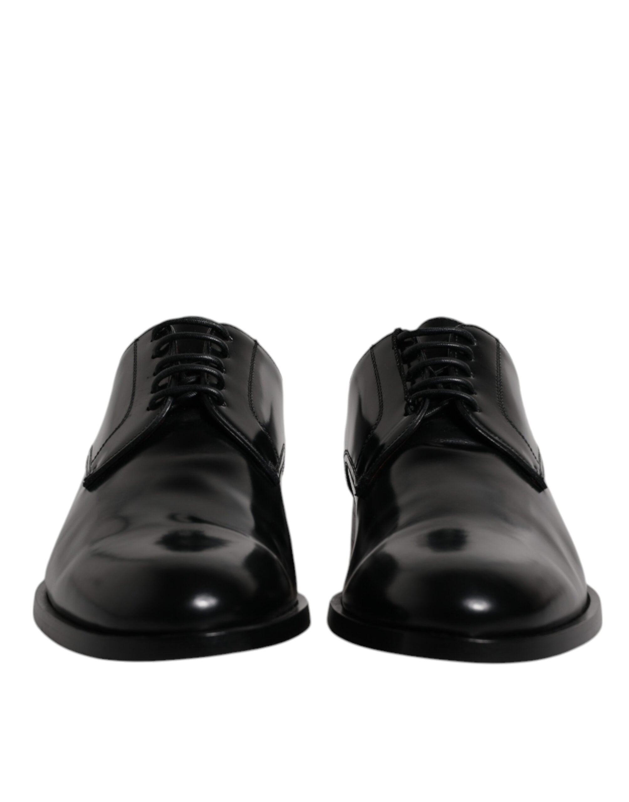 Dolce & Gabbana Dolce & Gabbana Black Calfskin Leather Derby Lace Up Formal Dress Men's Shoes