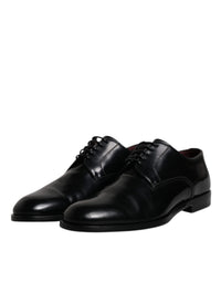 Dolce & Gabbana Dolce & Gabbana Black Calfskin Leather Derby Lace Up Formal Dress Men's Shoes