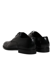 Dolce & Gabbana Dolce & Gabbana Black Calfskin Leather Derby Lace Up Formal Dress Men's Shoes