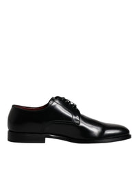 Dolce & Gabbana Dolce & Gabbana Black Calfskin Leather Derby Lace Up Formal Dress Men's Shoes
