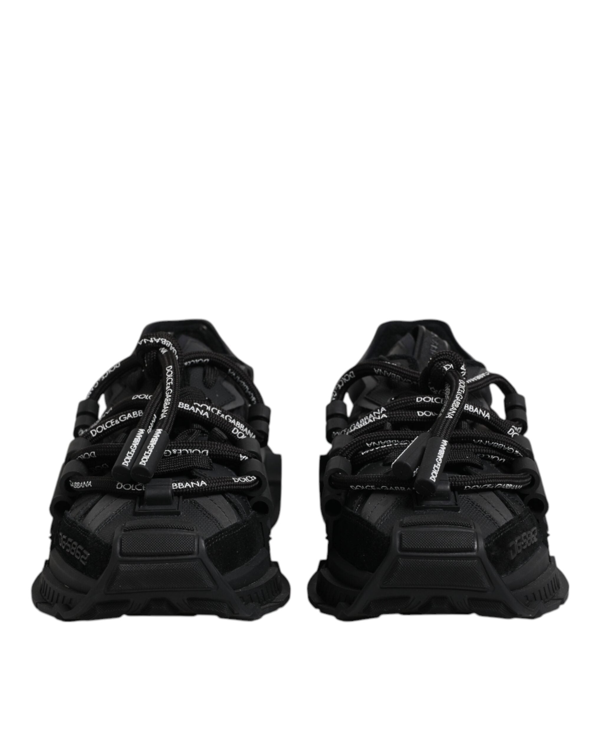 Dolce & Gabbana Black Low Top Space Lace Up Sneakers Men's Shoes