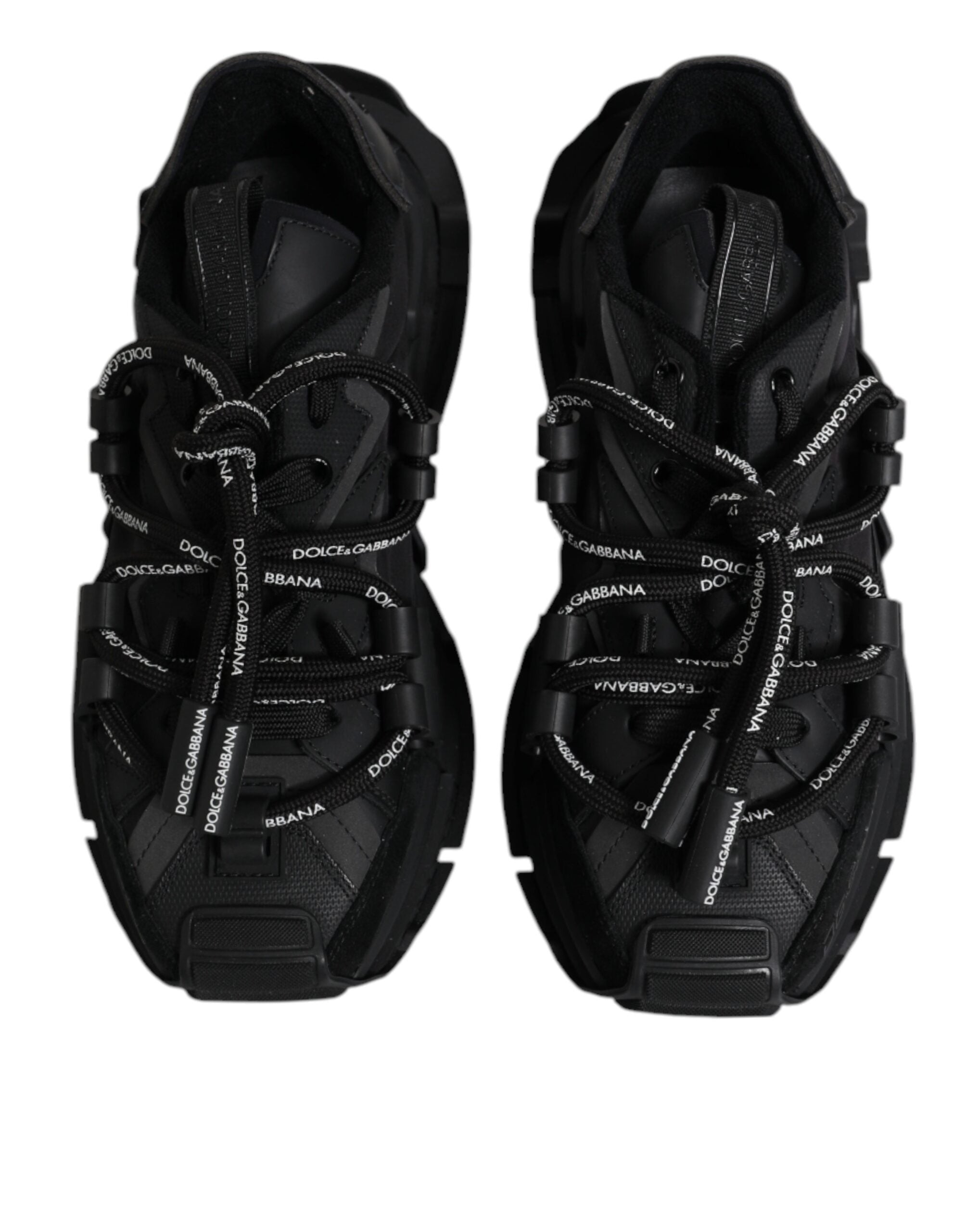 Dolce & Gabbana Black Low Top Space Lace Up Sneakers Men's Shoes