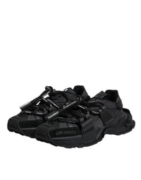 Dolce & Gabbana Black Low Top Space Lace Up Sneakers Men's Shoes