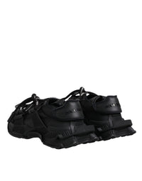 Dolce & Gabbana Black Low Top Space Lace Up Sneakers Men's Shoes
