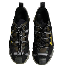 Dolce & Gabbana Black Green Camo NS1 Low Top Sneakers Men's Shoes