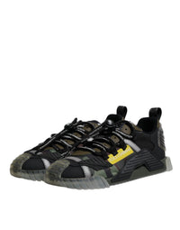 Dolce & Gabbana Black Green Camo NS1 Low Top Sneakers Men's Shoes