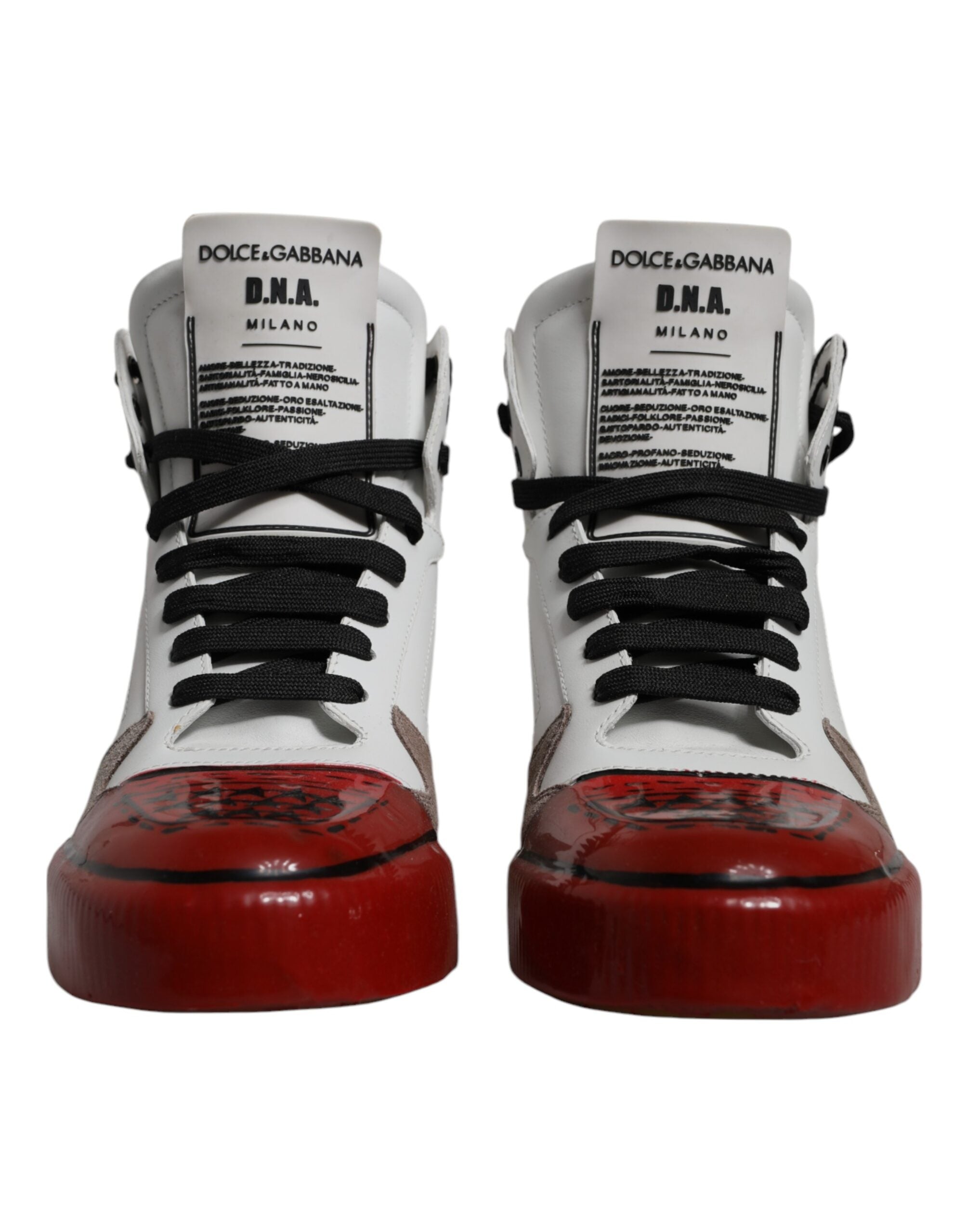 Dolce & Gabbana Multicolor Leather High Top Sneakers Men's Shoes