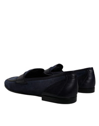 Dolce & Gabbana Blue Suede Leather Men's Loafer Moccasin Men's Shoes