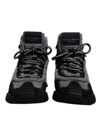 Dolce & Gabbana Gray Black NS1 High Top Boots Sneakers Women's Shoes