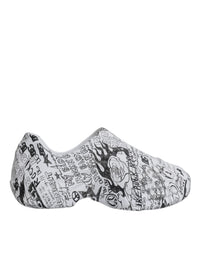 Dolce & Gabbana White Black Graffiti Daymaster Sneakers Men's Shoes