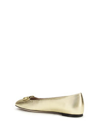 Valentino Garavani Women Vlogo Signature Laminated Nappa Ballerinas