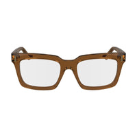 Salvatore Ferragamo Eyeglasses Square Full Rim, Transparent Brown Frame and Clear Demo Lens Lens SF2993232