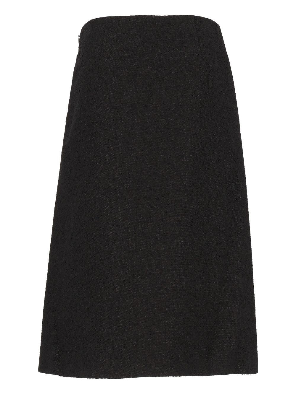Fendi Women Black Bouclé Wool Skirt