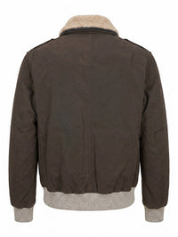 Brunello Cucinelli Men Waxed Techno Cotton Bomber Jacket