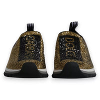 Dolce & Gabbana Gold Rhinestones Sorrento Sneakers Men's Shoes