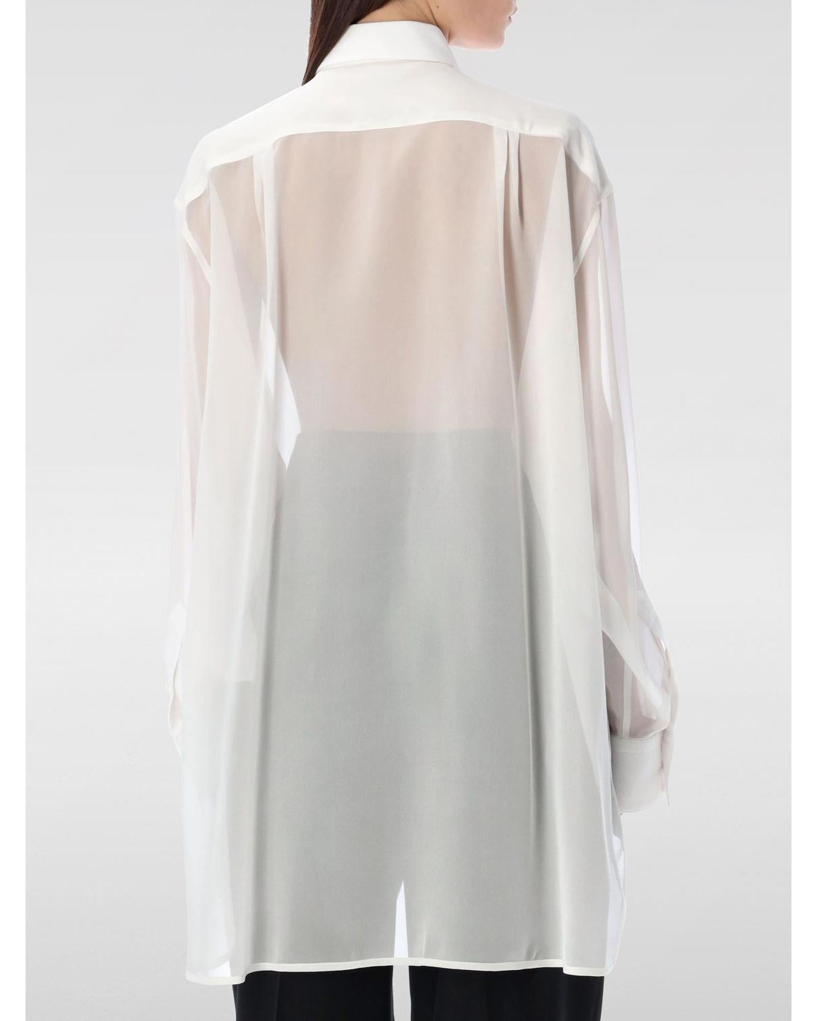 Stella Mccartney Oversized Sheer Panel Blouse Women White Shirts & Tops