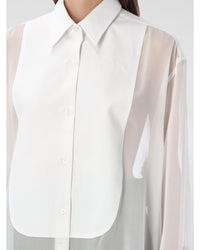 Stella Mccartney Oversized Sheer Panel Blouse Women White Shirts & Tops