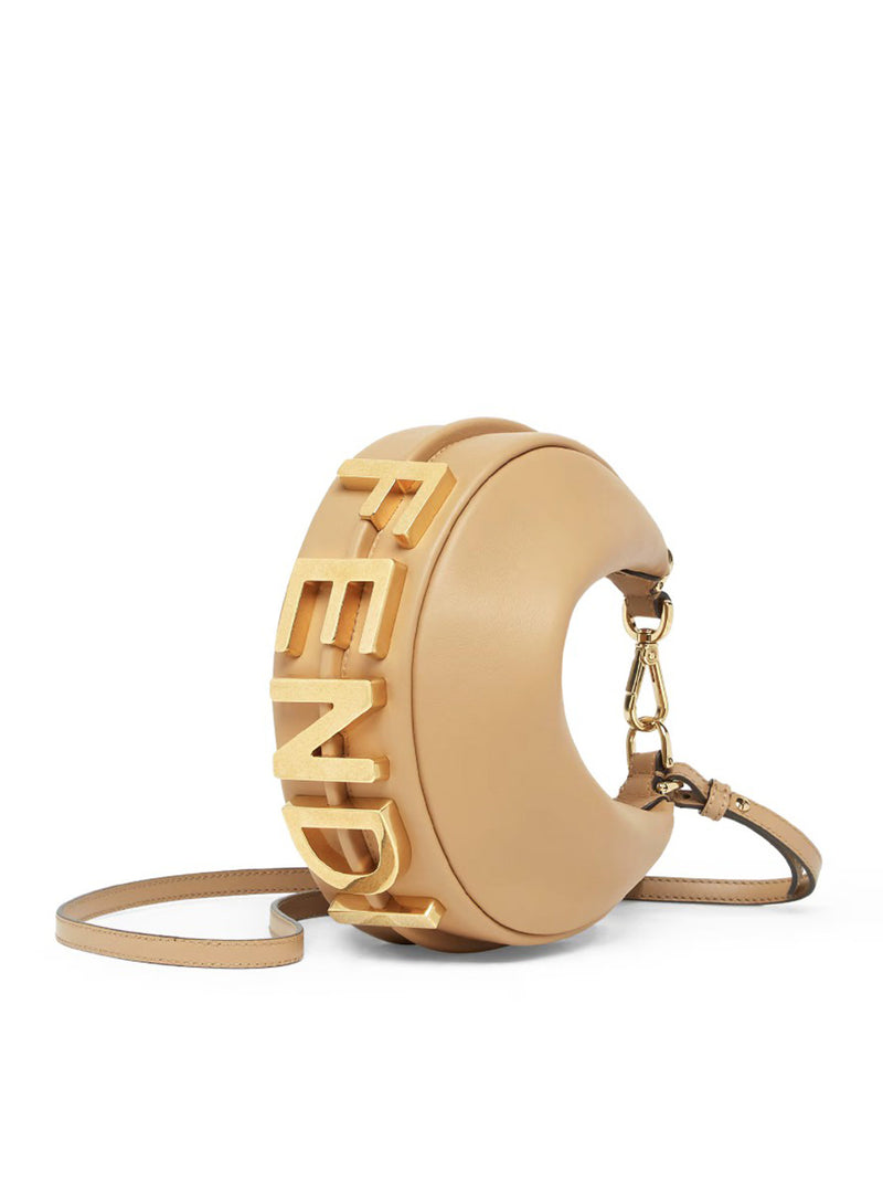 Fendi Women Fendigraphy Mini In Honey Leather