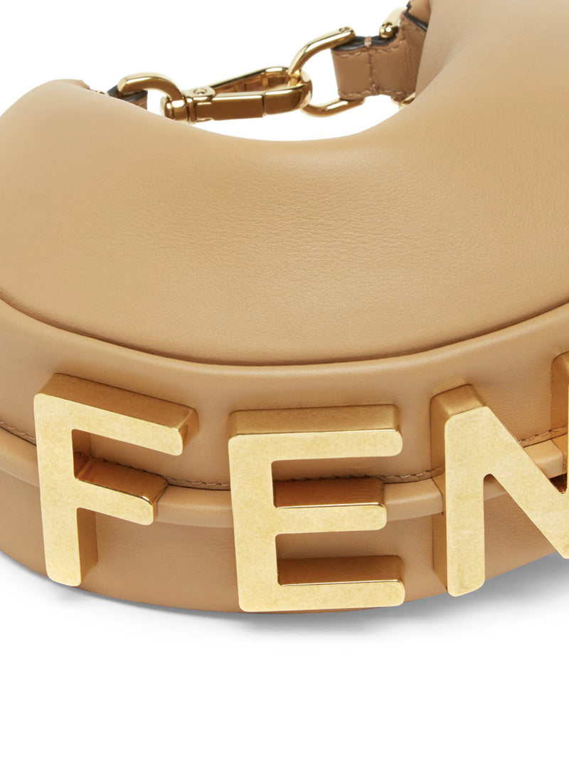Fendi Women Fendigraphy Mini In Honey Leather