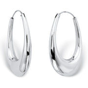 PalmBeach Jewelry Sterling Silver Puffed Hoop Earrings (43mm)