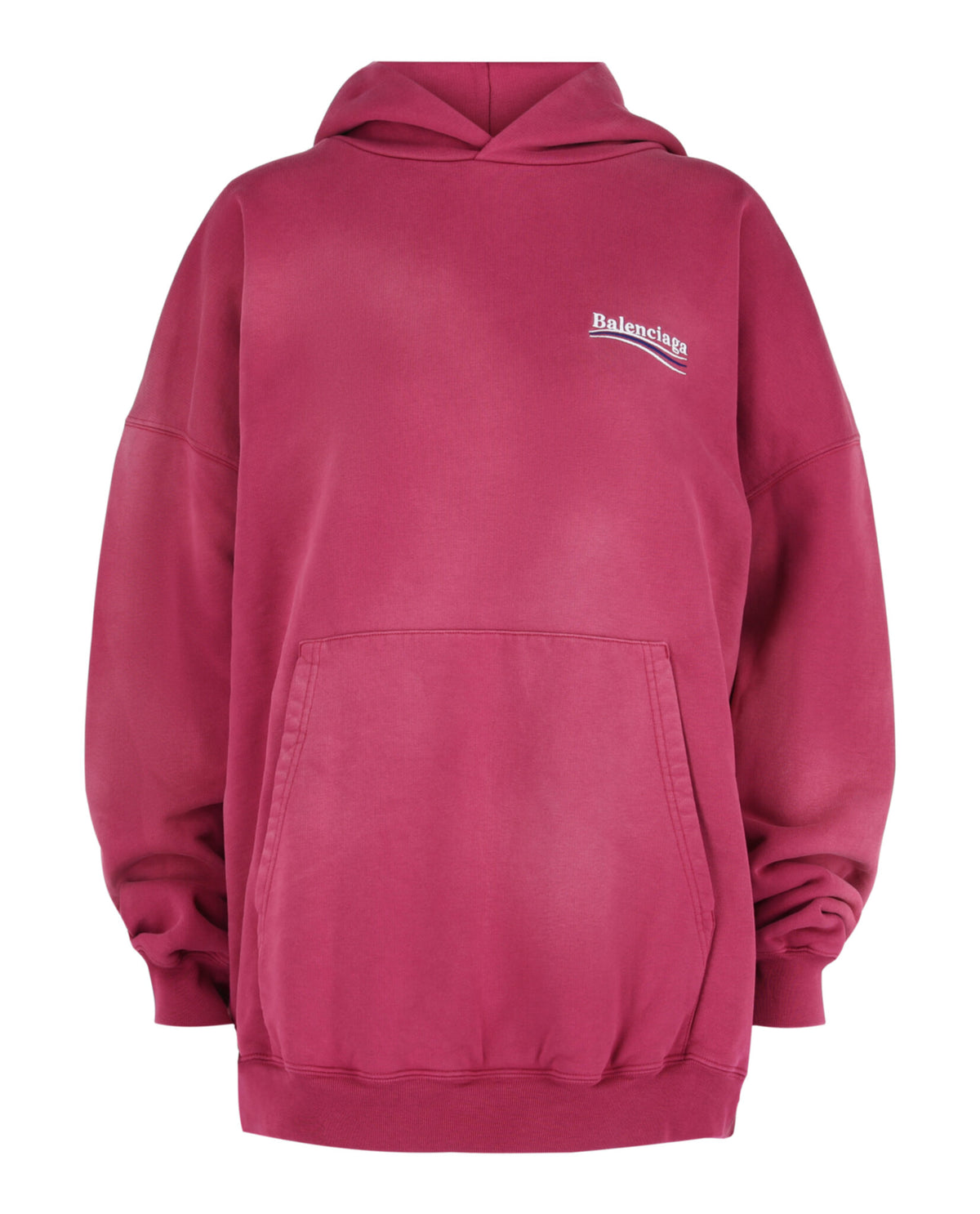 Balenciaga Womens Embroidered Campaign Logo Hoodie