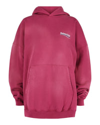 Balenciaga Womens Embroidered Campaign Logo Hoodie