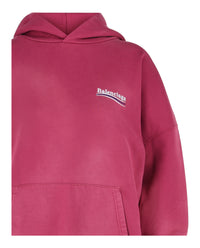 Balenciaga Womens Embroidered Campaign Logo Hoodie
