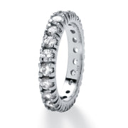 PalmBeach Jewelry Sterling Silver Round Cubic Zirconia Bridal Eternity Ring Sizes 5-12