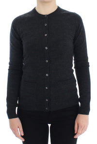 Dolce & Gabbana Gray Wool Button Cardigan Women's Sweater