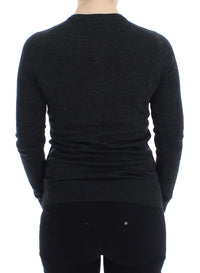 Dolce & Gabbana Gray Wool Button Cardigan Women's Sweater