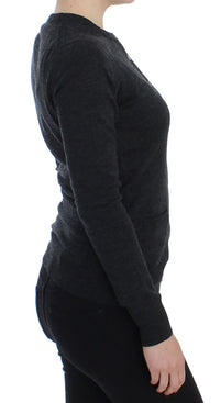 Dolce & Gabbana Gray Wool Button Cardigan Women's Sweater