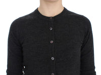 Dolce & Gabbana Gray Wool Button Cardigan Women's Sweater
