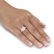 PalmBeach Jewelry 10K Yellow Gold Cushion Cubic Zirconia Engagement Ring Sizes 5-10