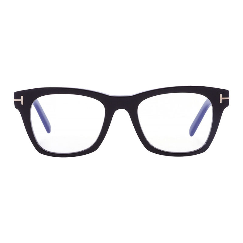 Tom Ford Eyeglasses Square Full Rim, Black Frame and Clear Blue Light Block Lens FT5886-B001