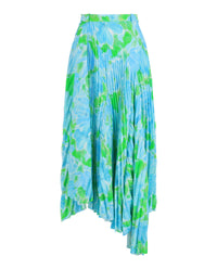 Balenciaga Balenciaga Womens Dynasty Floral-Print Pleated Skirt