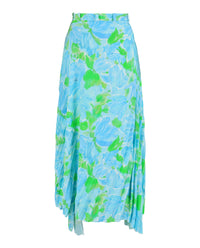 Balenciaga Balenciaga Womens Dynasty Floral-Print Pleated Skirt