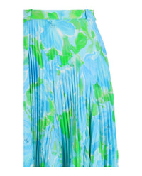 Balenciaga Balenciaga Womens Dynasty Floral-Print Pleated Skirt