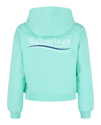 Balenciaga Womens Political Campaign Zip-Up Hoodie