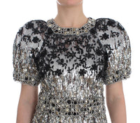 Dolce & Gabbana Crystal Silver Runway Handmade Women's Dress