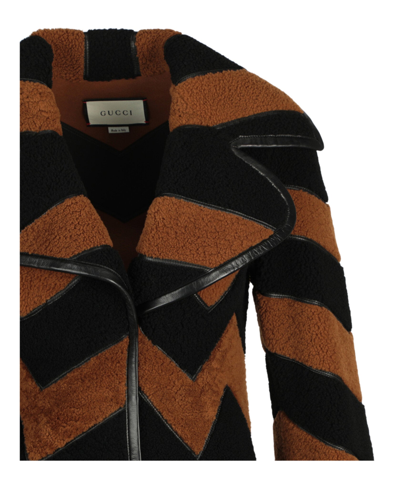 Gucci Womens Chevron Fur Coat