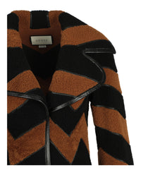 Gucci Womens Chevron Fur Coat