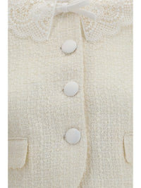 Self-Portrait Women Bouclé Jacket With Lace Collar