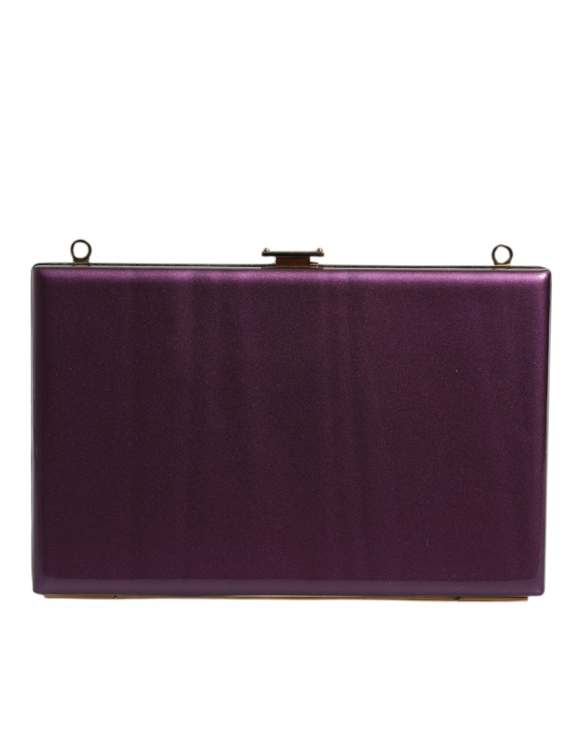 Dolce & Gabbana Purple Leather Clutch Evening Crossbody Women's Bag (Pre-Loved)