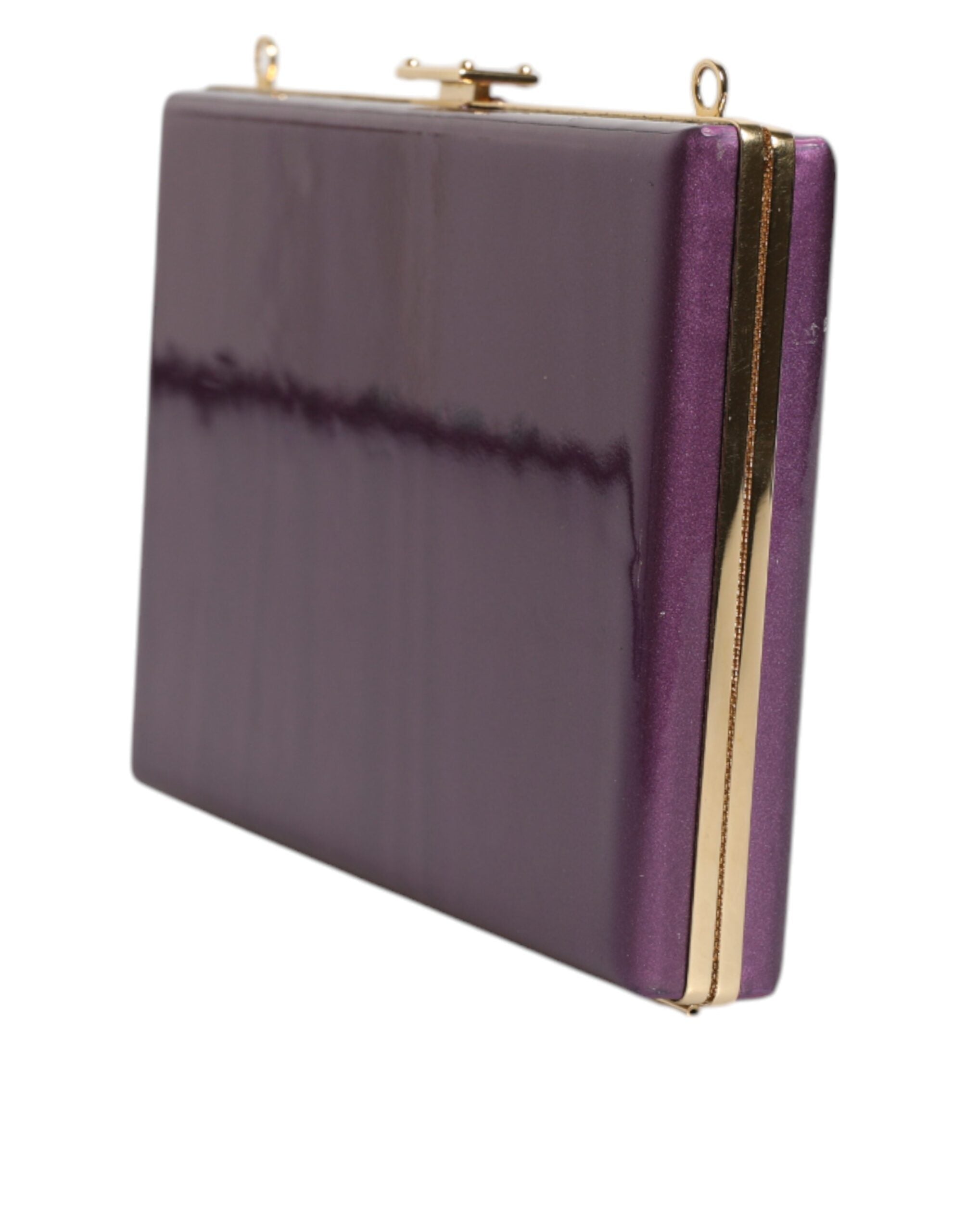 Dolce & Gabbana Purple Leather Clutch Evening Crossbody Women's Bag (Pre-Loved)