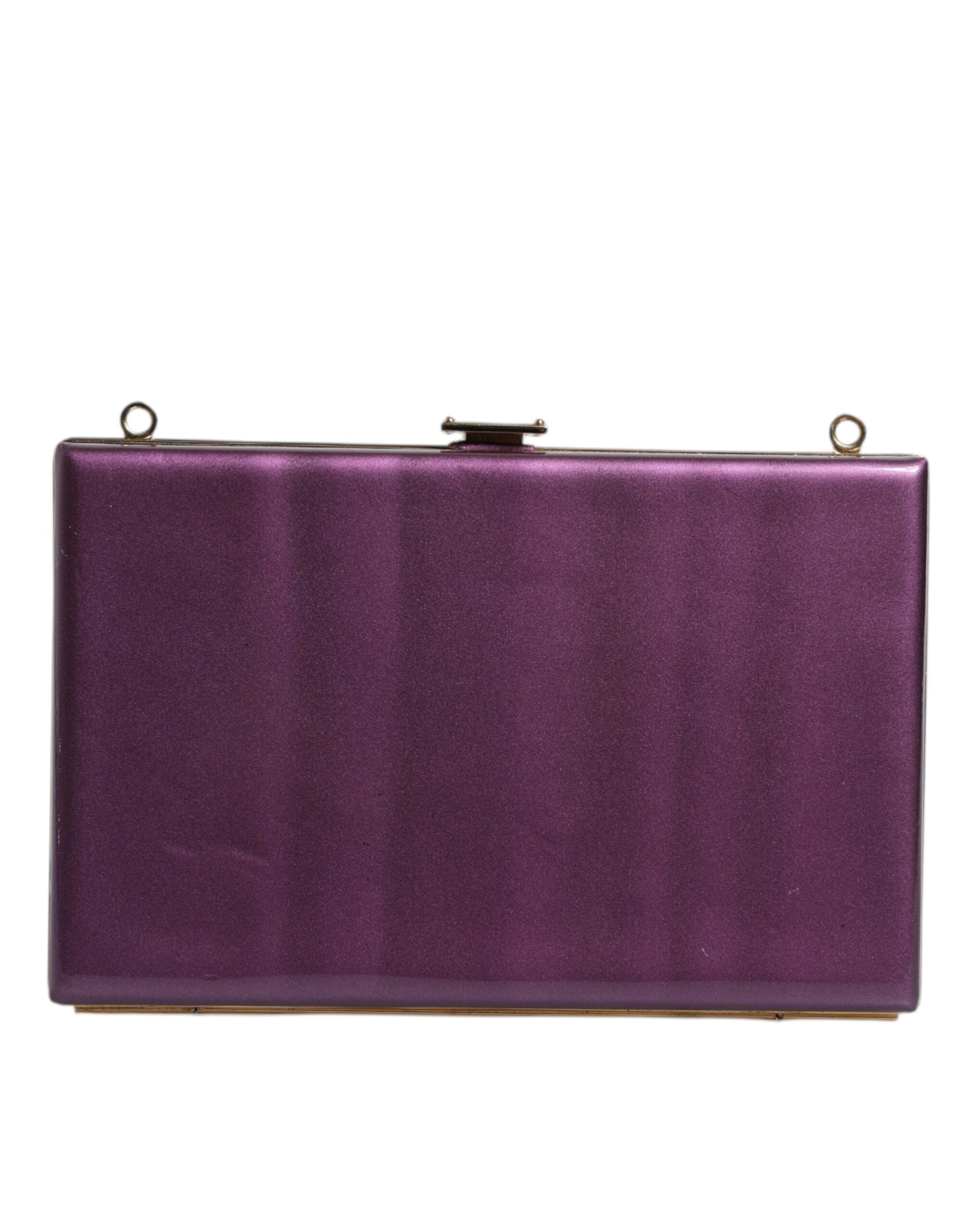 Dolce & Gabbana Purple Leather Clutch Evening Crossbody Women's Bag (Pre-Loved)