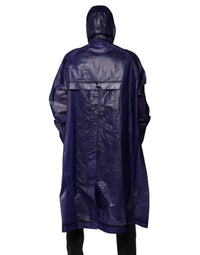 Dolce & Gabbana Dark Blue Cotton Hooded Men Raincoat Men's Jacket